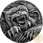 Republic of Chad YEAR OF THE DOG - Hound of Baskervilles - Sherlock Holmes Series OMINOUS LUNAR CALENDAR Silver coin 5000 Francs Antique finish 2018 Ultra high relief 1 oz